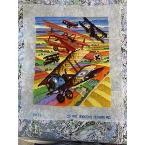 Vintage WWII Yarn Art Sopwith Royal Airforce Red Baron Triplane German Dogfight